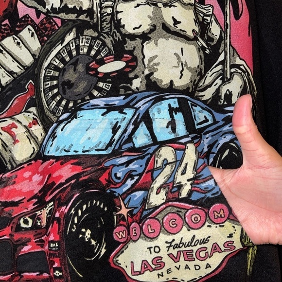 Las Vegas Black Hoodie w/Colorful Pics/Design - Picture 2 of 6